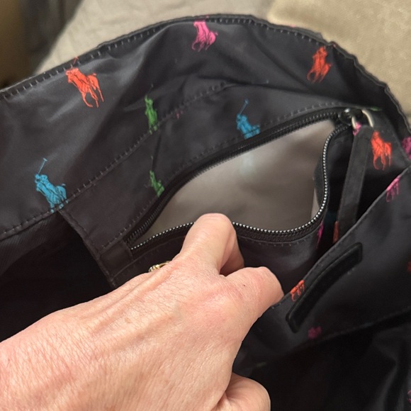 Ralph Lauren Black Tote with Colorful Polo Icons - Picture 5 of 8